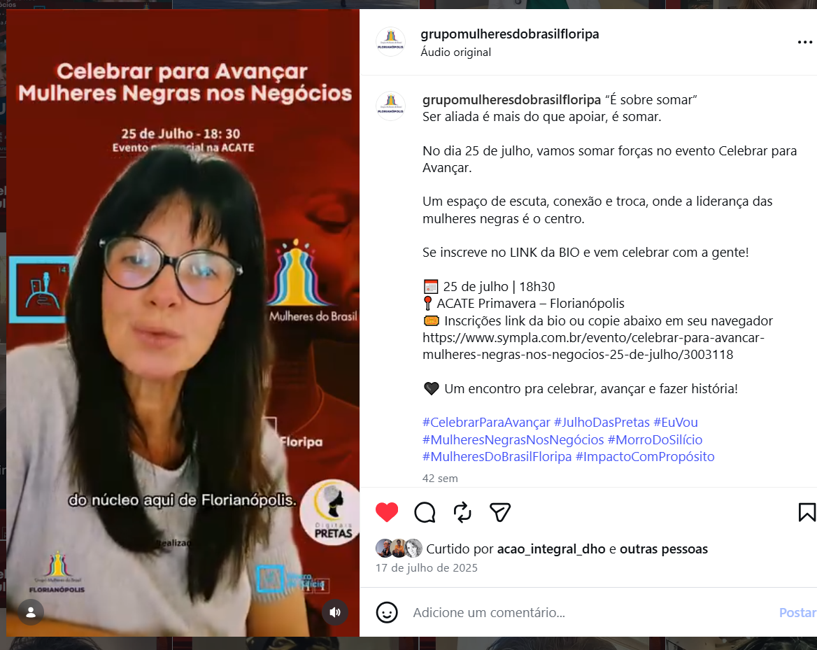Annalisa Blando convidando para o evento
